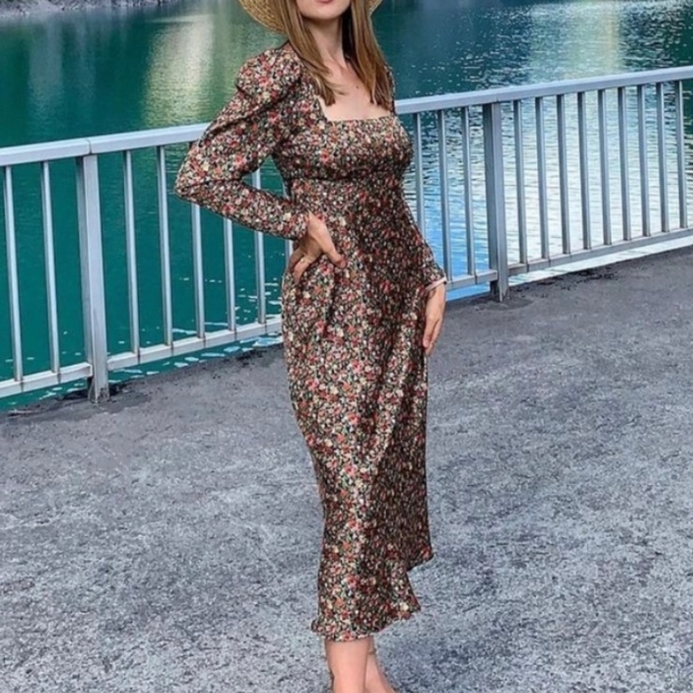 Zara floral midi dress